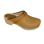 Moheda 200 Pampas Unisex. Klassisk trätoffel i naturläder. Klackhöjd 45 mm.